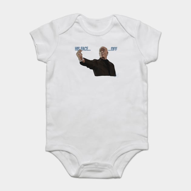 Face/Off: His Face... OFF Baby Bodysuit by 51Deesigns